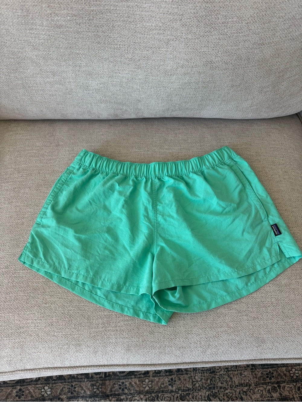 Patagonia Women's Mint Teal Elastic-Waist Athletic Shorts